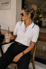 White Short Sleeve Polo Shirt