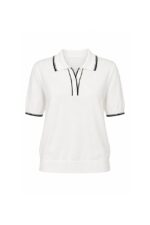 White Short Sleeve Polo Shirt - Image 2