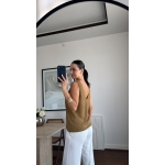 Textured Gold Sleeveless V-Neck Top - Image 3