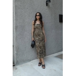 Leopard Print Sleeveless Maxi Dress - Image 2
