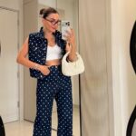 Navy Polka Dot Denim Set