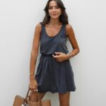 Sleeveless Navy Drawstring Set