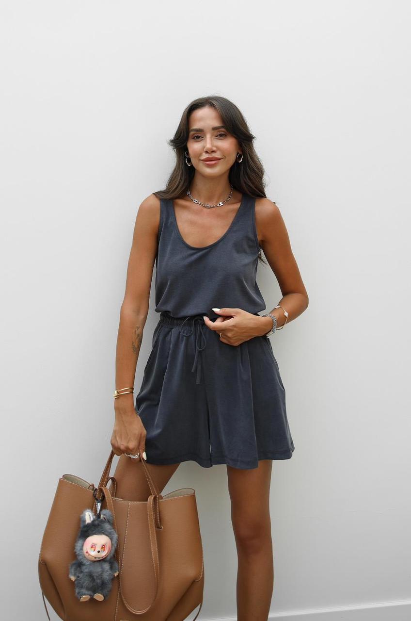 af9aa901-8345-4635-81aa-4e2f4822dc1a Sleeveless Navy Drawstring Set - Image 1