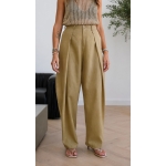 High Waist Wide Leg Khaki Pants - Image 2