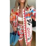 Colorful Geometric Print Shirt and Shorts Set - Image 3
