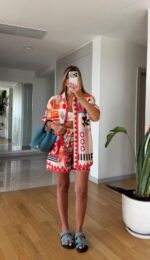 Colorful Geometric Print Shirt and Shorts Set