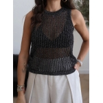 Black Knit Crop Top - Image 2