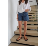 Women's Denim High Waist Bermuda Shorts