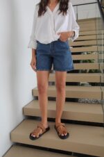 Women's Denim High Waist Bermuda Shorts