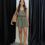 Sleeveless Olive Drawstring Set