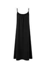Black Backless Spaghetti Strap Maxi Dress - Image 2