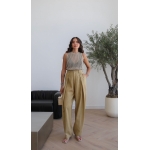 High Waist Wide Leg Khaki Pants