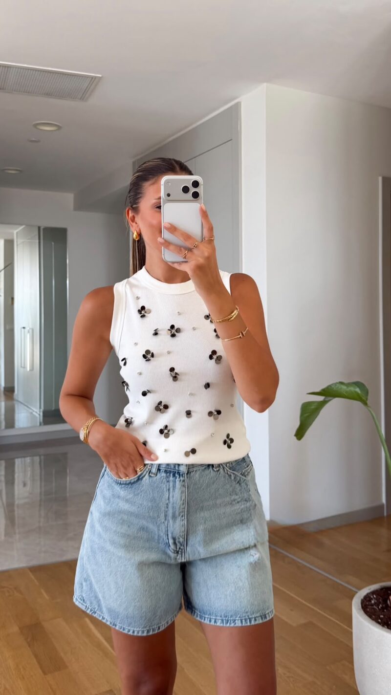 Light Blue Denim Shorts