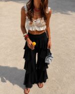 Black Tiered Pants