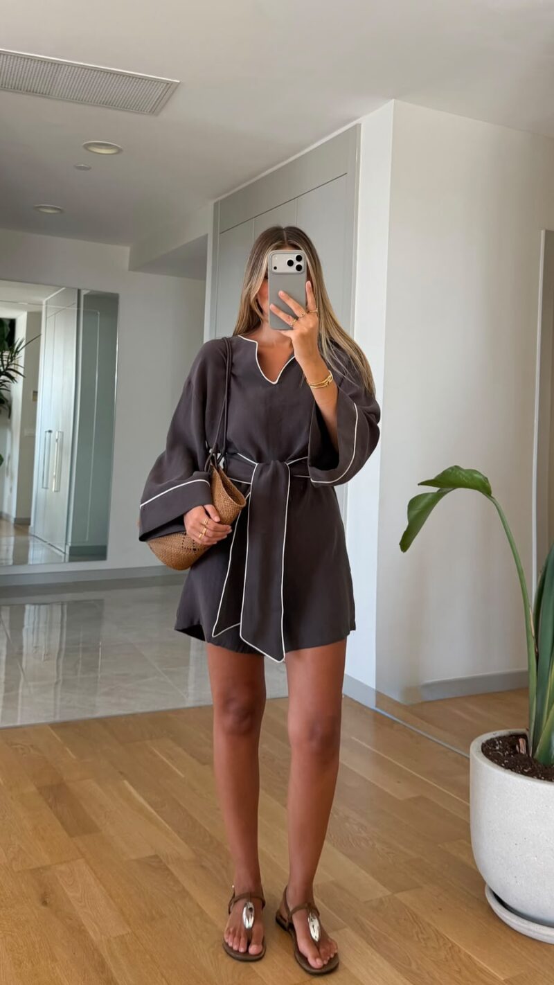Black Kimono Sleeve Belted Jumpsuit