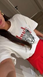 White Leopard Print Graphic T-Shirt - Image 2
