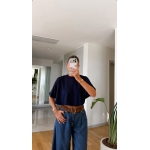 Navy Cropped Top
