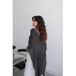 Black Knit Cape Crop Top - Image 3
