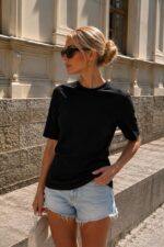 Black Crew Neck Short Sleeve T-Shirt
