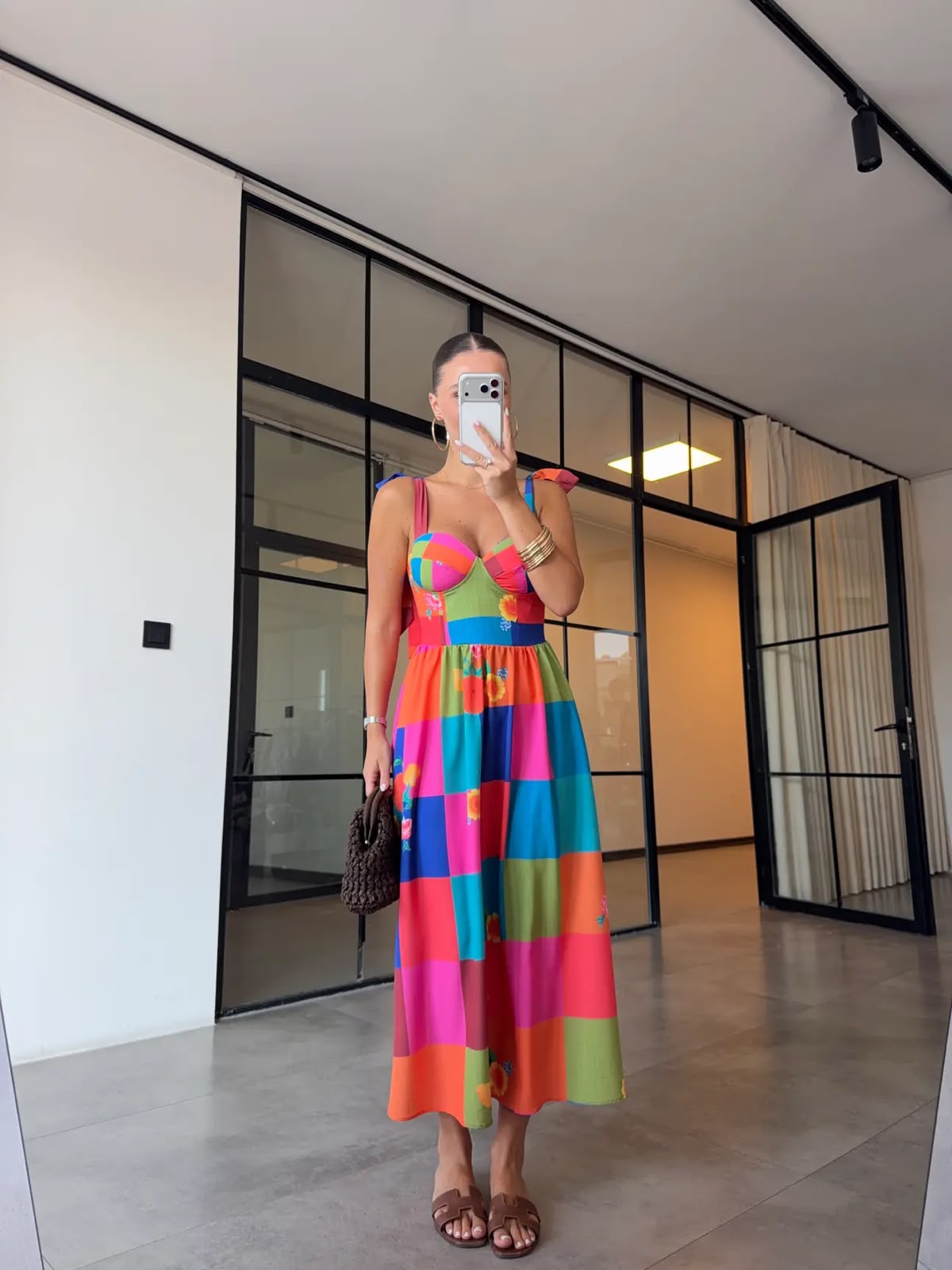 4b304d54-bac7-40ea-9e48-7d44495a440c Colorful Patchwork Sleeveless Midi Dress - Image 1