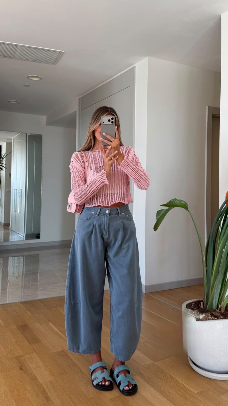 Blue Wide Leg Jeans
