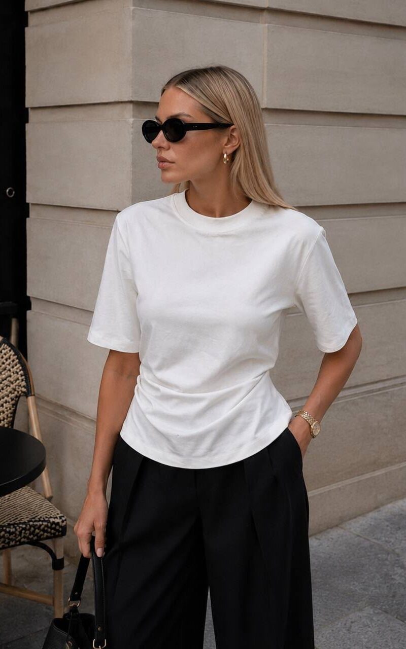 White Short Sleeve Crewneck T-Shirt