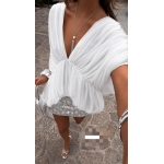 White Pleated Top