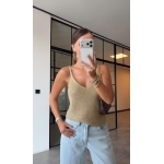 Champagne Gold Metallic Knit Cami Top