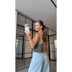 Champagne Gold Metallic Knit Cami Top - Image 2