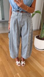 Striped Wide Leg Summer Pants - Image 2