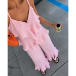Pink Ruffle Hem Lounge Set - Image 2