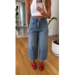 High Waisted Wide Leg Blue Jeans - Image 2