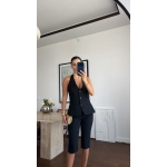 Black Halter Vest and Bermuda Shorts Set - Image 2