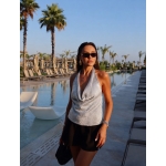 Silver Halter Neck Sequin Top