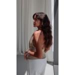 Gold Metallic Halter Neck Top - Image 3