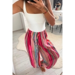 Multicolor Striped Wide Leg Pants