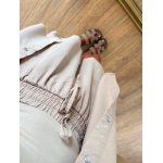 Beige Button Down Shirt and Shorts Set - Image 3
