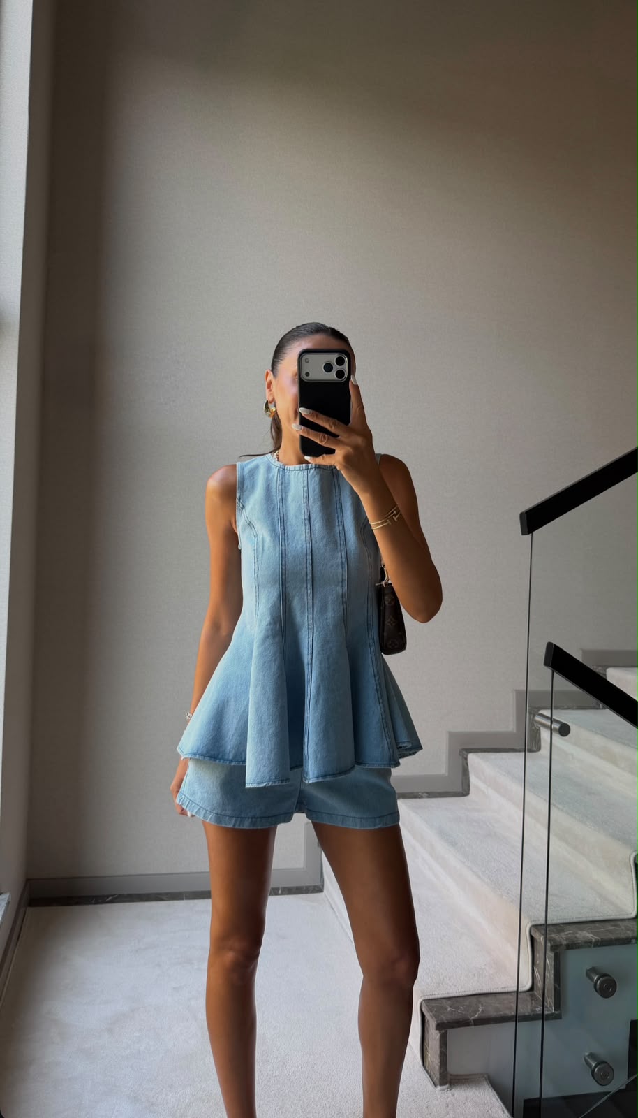 eadd8c1c-99c2-4c9f-9929-490c01790950 Sleeveless Light Blue Denim Two-Piece Set - Image 1