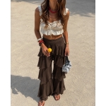 Brown Tiered Pants