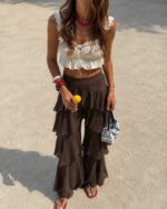 Brown Tiered Pants