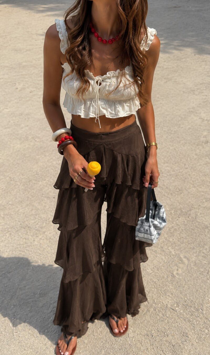 Brown Tiered Pants
