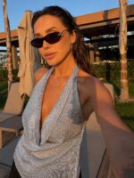 Silver Halter Neck Sequin Top - Image 2