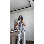 Striped Button Up Blouse and Pants Set - Image 4