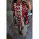 Geometric Print Cape Sleeve Mini Dress - Image 2