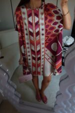 Geometric Print Cape Sleeve Mini Dress - Image 2