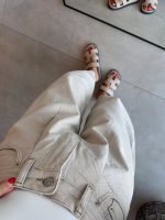 Beige Denim Jacket and Wide Leg Pants Set - Image 6