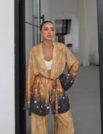 Tie Dye Kimono Belted Loungewear Set - Image 3