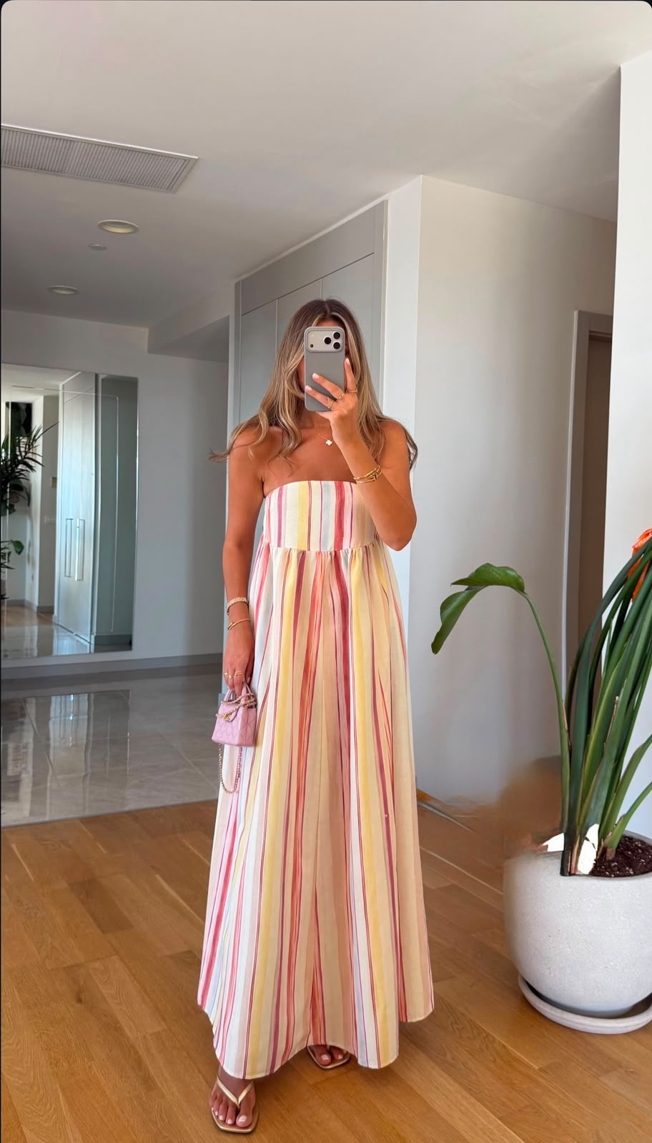 35992783-f827-4d37-8ada-a351adc45091 Striped Strapless Maxi Dress Multicolor - Image 1