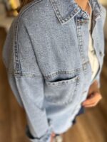 Light Wash Denim Jacket With Star Studs - Image 3