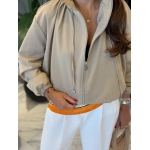 Beige Zip-Up Lightweight Jacket - Image 2